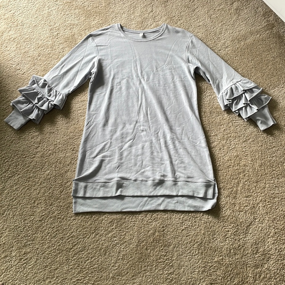 T-shirt Dress with sleeve ruffles